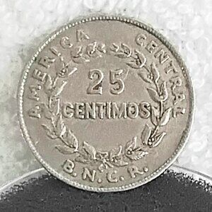 Circulated 1948 Costa Rica 25 Centimos B.N.C.R. Coin Made of Copper/Nickel!!